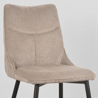 LABEL51 Eetkamerstoelen Riv - Clay - Geweven - Zwart Metalen Frame