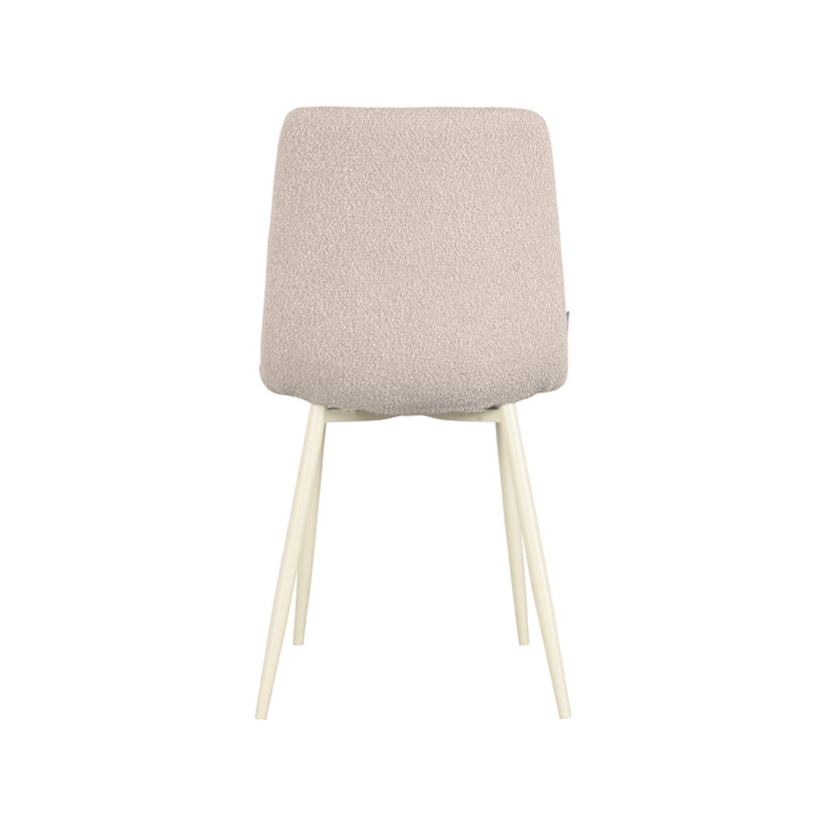 LABEL51 Eetkamerstoelen Nino - Naturel - Boucle - Wit Metalen Frame