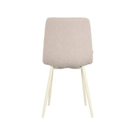 LABEL51 Eetkamerstoelen Nino - Naturel - Boucle - Wit Metalen Frame