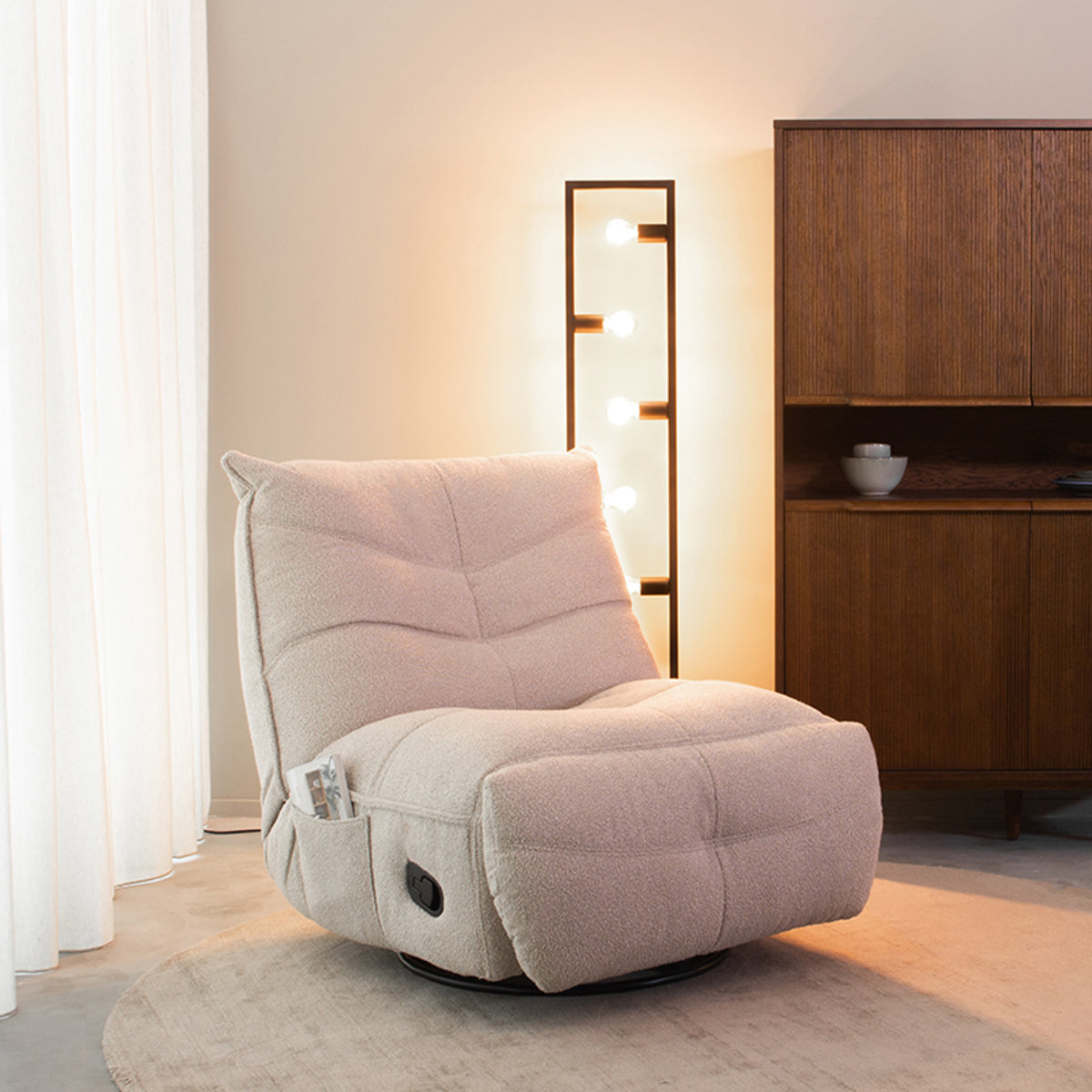 LABEL51 Fauteuils Take It Easy - Naturel - Boucle - One Size