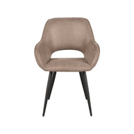 LABEL51 Eetkamerstoelen Fer - Taupe - Kunstleder - Zwart Metalen Frame