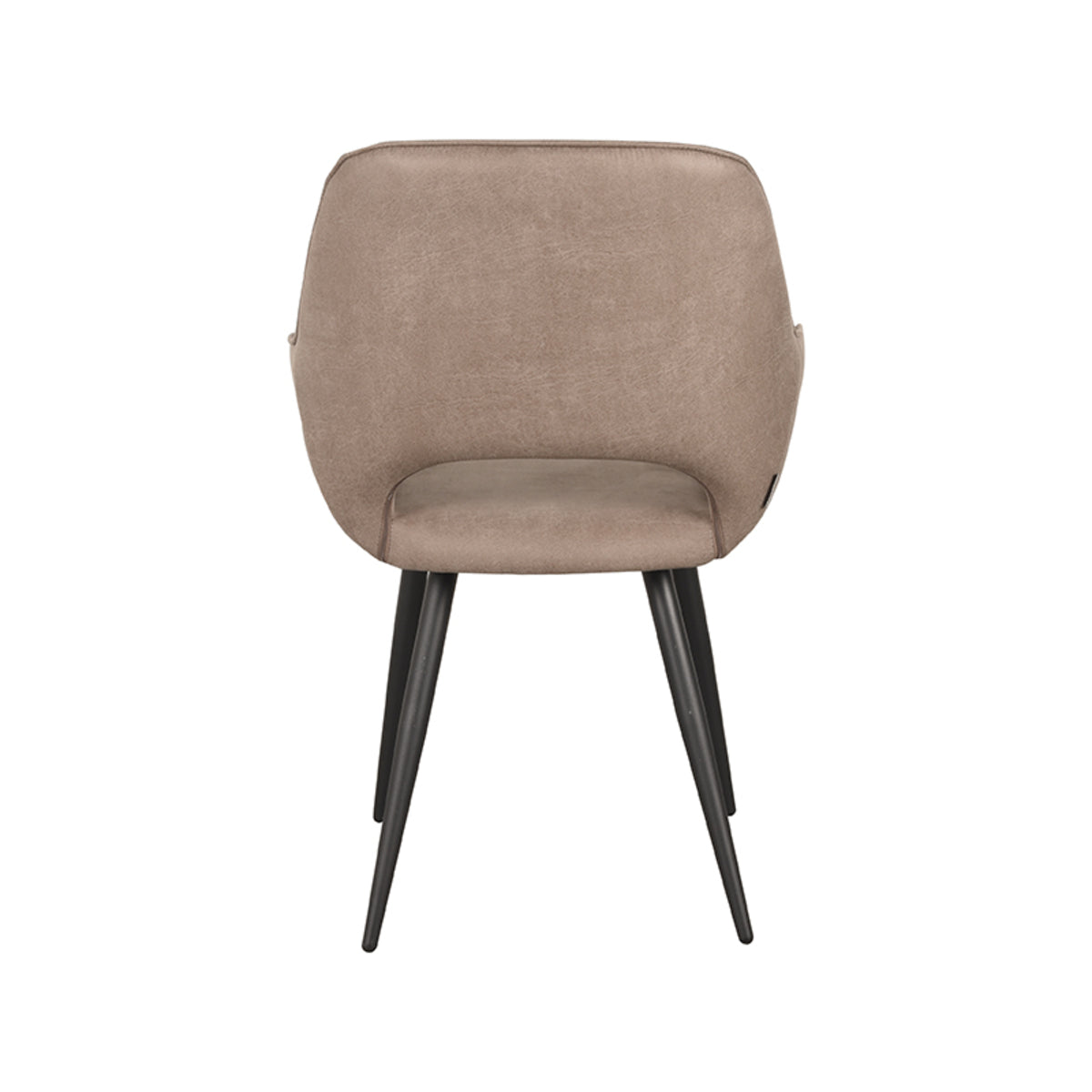 LABEL51 Eetkamerstoelen Fer - Taupe - Kunstleder - Zwart Metalen Frame