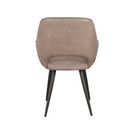 LABEL51 Eetkamerstoelen Fer - Taupe - Kunstleder - Zwart Metalen Frame