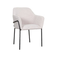 LABEL51 Eetkamerstoelen Dexter - Naturel - Boucle - Zwart Metalen Frame