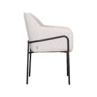 LABEL51 Eetkamerstoelen Dexter - Naturel - Boucle - Zwart Metalen Frame