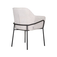LABEL51 Eetkamerstoelen Dexter - Naturel - Boucle - Zwart Metalen Frame