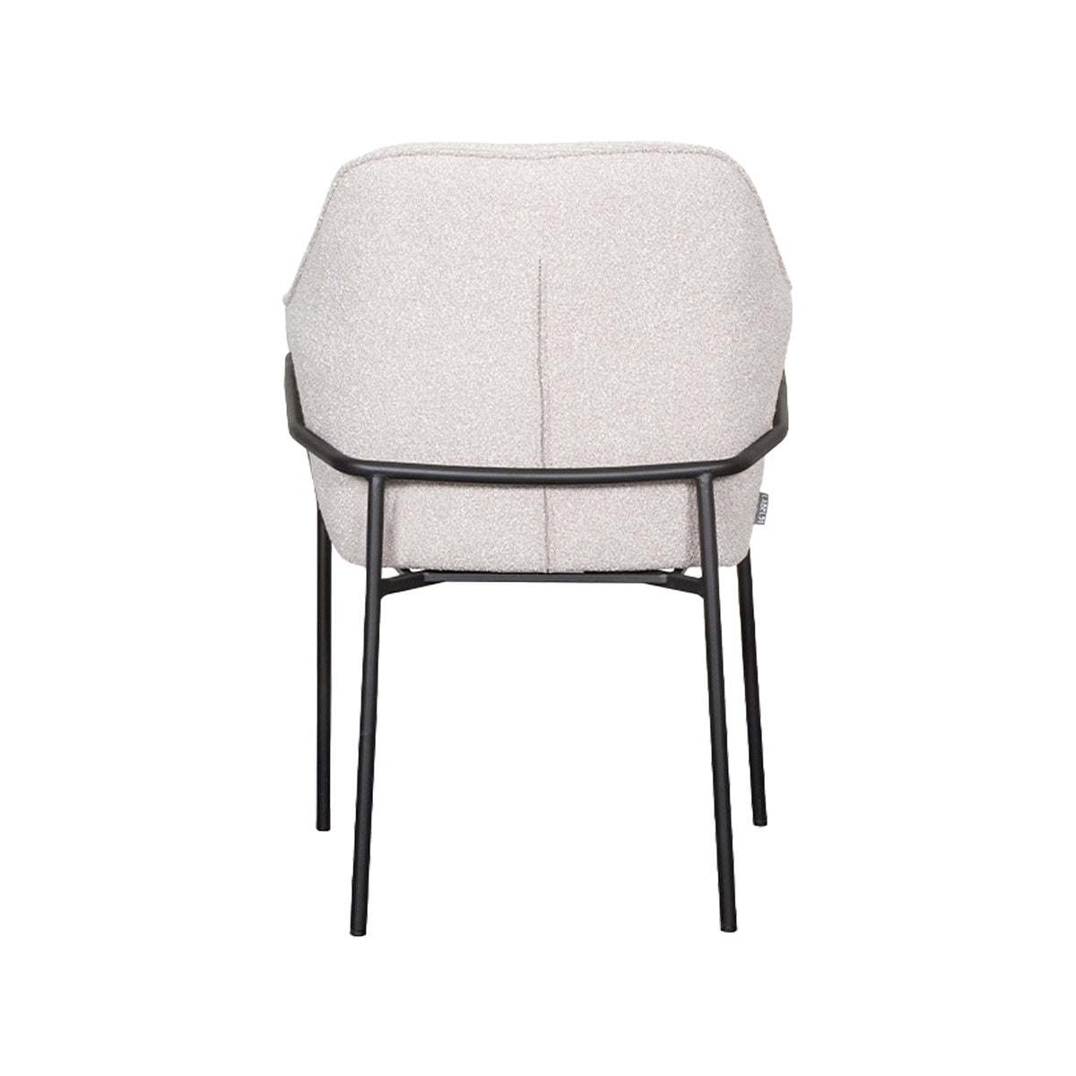 LABEL51 Eetkamerstoelen Dexter - Naturel - Boucle - Zwart Metalen Frame