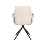 LABEL51 Eetkamerstoelen Mellow - Naturel - Boucle - Zwart Metalen Frame