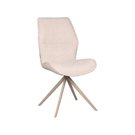 LABEL51 Eetkamerstoelen Comfy - Naturel - Boucle - Taupe Metalen Frame