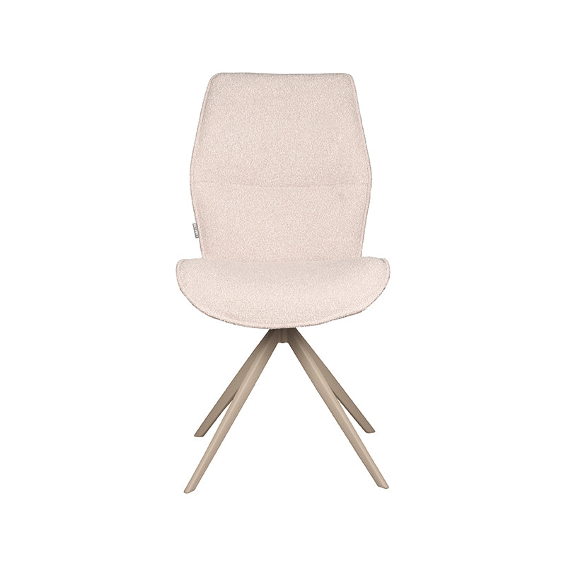 LABEL51 Eetkamerstoelen Comfy - Naturel - Boucle - Taupe Metalen Frame