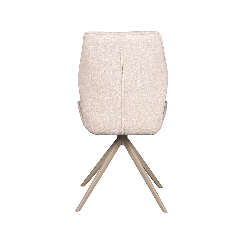 LABEL51 Eetkamerstoelen Comfy - Naturel - Boucle - Taupe Metalen Frame