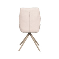 LABEL51 Eetkamerstoelen Comfy - Naturel - Boucle - Taupe Metalen Frame