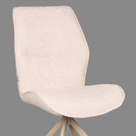 LABEL51 Eetkamerstoelen Comfy - Naturel - Boucle - Taupe Metalen Frame