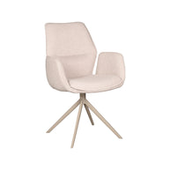 LABEL51 Eetkamerstoelen Mellow - Naturel - Boucle - Zwart Metalen Frame