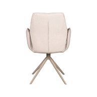 LABEL51 Eetkamerstoelen Mellow - Naturel - Boucle - Zwart Metalen Frame