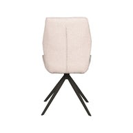 LABEL51 Eetkamerstoelen Comfy - Naturel - Boucle - Zwart Metalen Frame