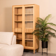LABEL51 Vitrinekasten Jule - Naturel - Eiken - One Size