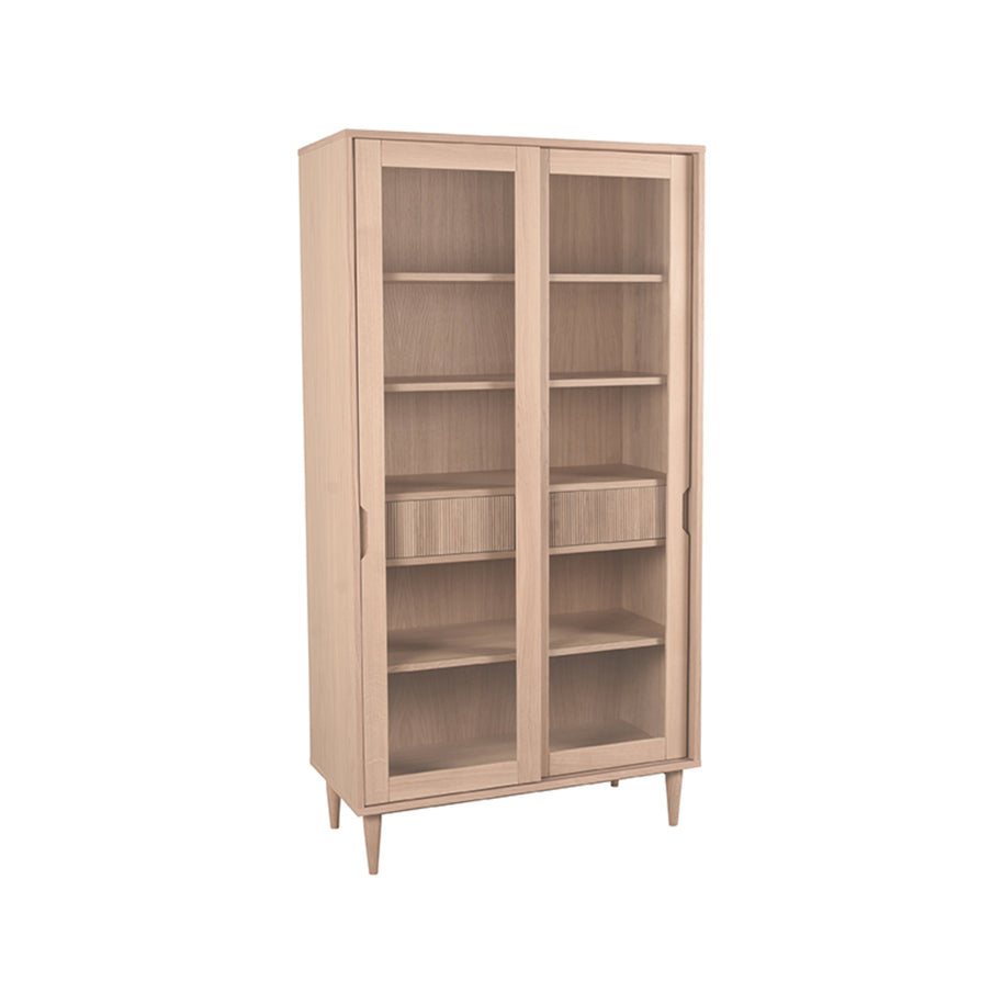 LABEL51 Vitrinekasten Jule - Naturel - Eiken - One Size