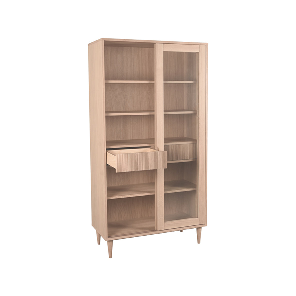 LABEL51 Vitrinekasten Jule - Naturel - Eiken - One Size