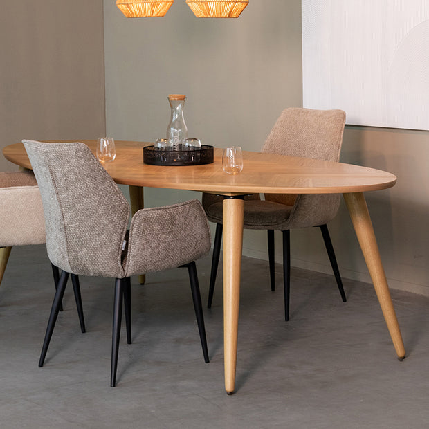 LABEL51 Eetkamertafels Ines - Naturel - Eiken - 210 cm - Ovaal