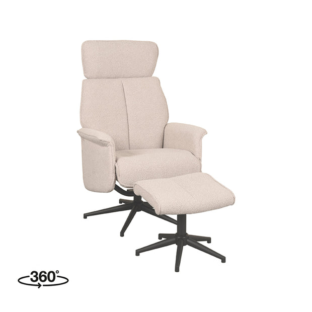 LABEL51 Fauteuils Verdal - Naturel - Boucle - Incl. Hocker