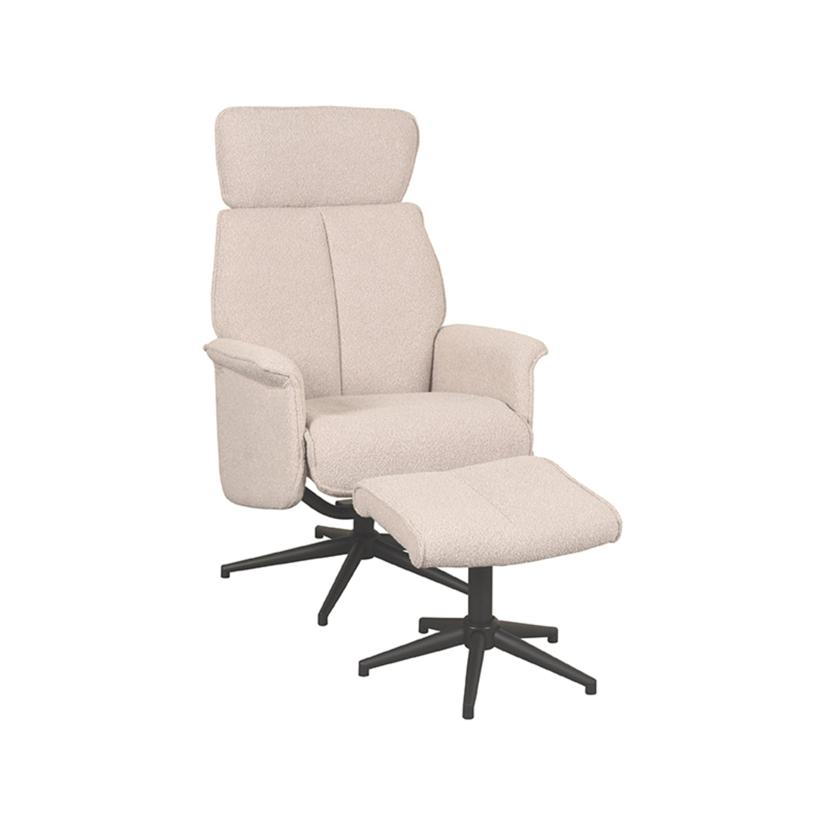 LABEL51 Fauteuils Verdal - Naturel - Boucle - Incl. Hocker