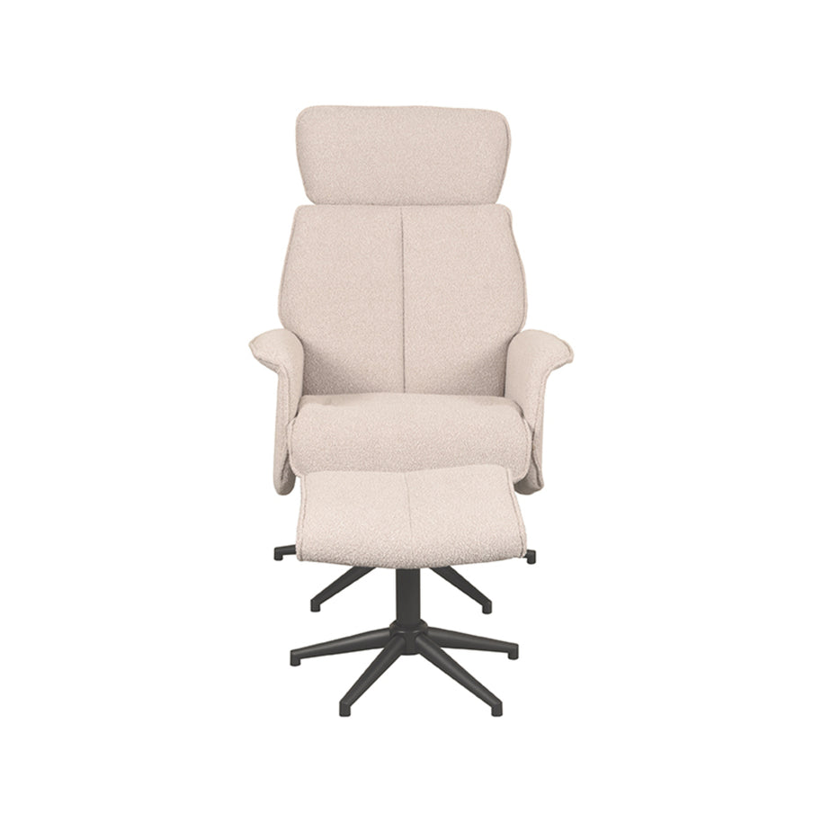LABEL51 Fauteuils Verdal - Naturel - Boucle - Incl. Hocker