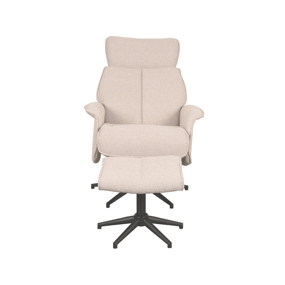 LABEL51 Fauteuils Verdal - Naturel - Boucle - Incl. Hocker
