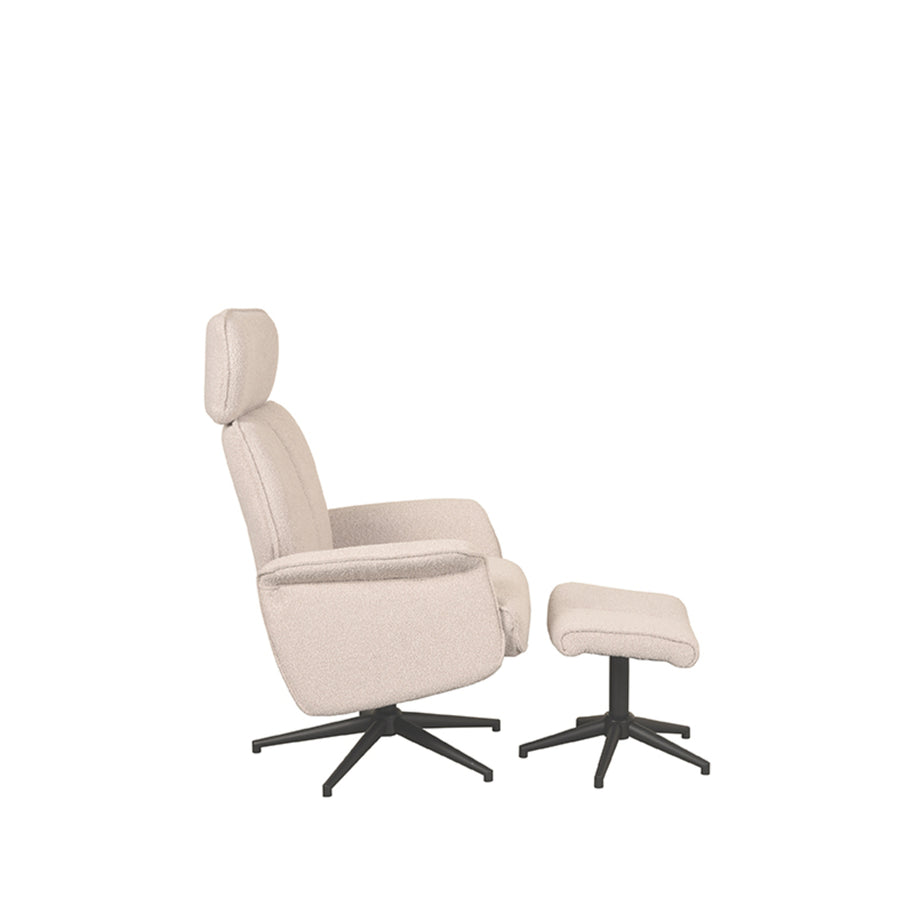 LABEL51 Fauteuils Verdal - Naturel - Boucle - Incl. Hocker