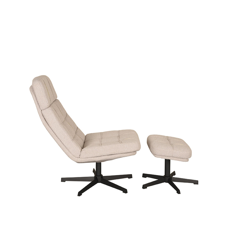 LABEL51 Fauteuils Alvar - Naturel - Boucle - Incl. Hocker