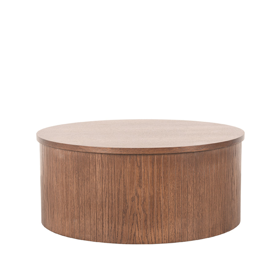 LABEL51 Salontafels Oliva - Walnoot - Eiken - 70 cm - Rond