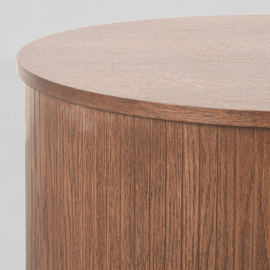 LABEL51 Salontafels Oliva - Walnoot - Eiken - 70 cm - Rond