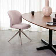 LABEL51 Eetkamerstoelen Kimo - Naturel - Boucle - Taupe Metalen Frame