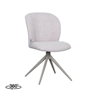 LABEL51 Eetkamerstoelen Kimo - Naturel - Boucle - Taupe Metalen Frame