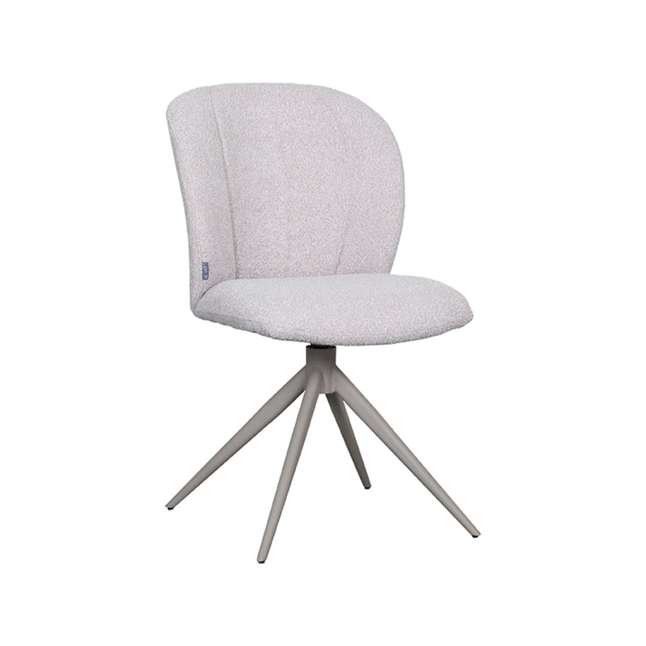 LABEL51 Eetkamerstoelen Kimo - Naturel - Boucle - Taupe Metalen Frame