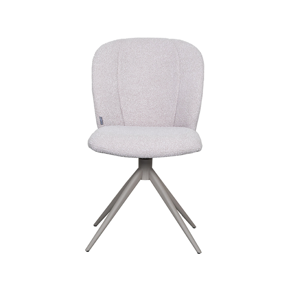 LABEL51 Eetkamerstoelen Kimo - Naturel - Boucle - Taupe Metalen Frame