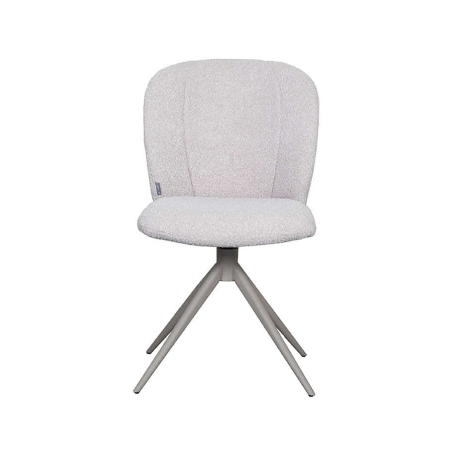LABEL51 Eetkamerstoelen Kimo - Naturel - Boucle - Taupe Metalen Frame