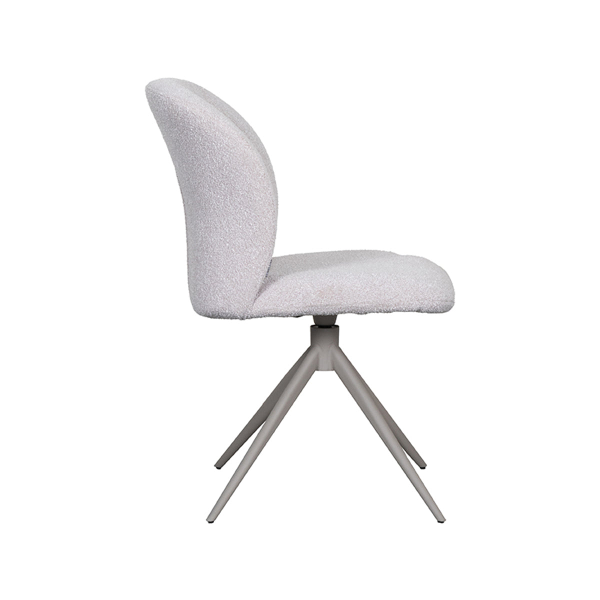 LABEL51 Eetkamerstoelen Kimo - Naturel - Boucle - Taupe Metalen Frame