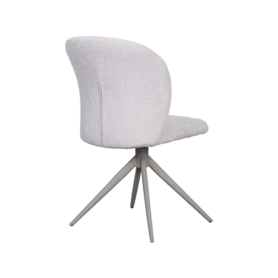 LABEL51 Eetkamerstoelen Kimo - Naturel - Boucle - Taupe Metalen Frame