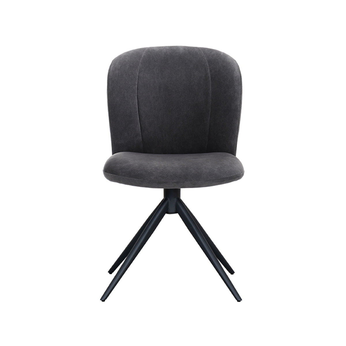 LABEL51 Eetkamerstoelen Kimo - Antraciet - Velvet - Zwart Metalen Frame