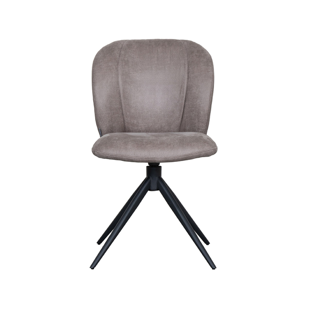 LABEL51 Eetkamerstoelen Kimo - Taupe - Kunstleder - Zwart Metalen Frame