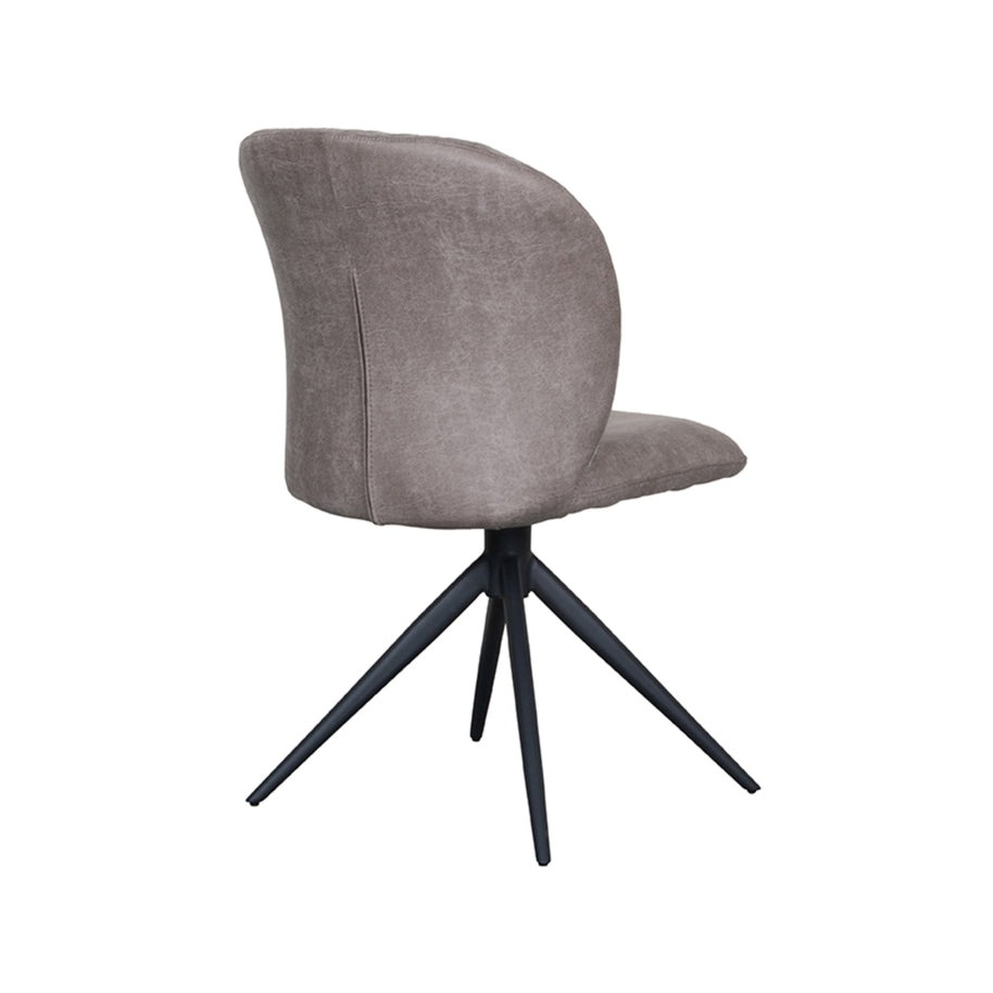 LABEL51 Eetkamerstoelen Kimo - Taupe - Kunstleder - Zwart Metalen Frame