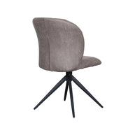 LABEL51 Eetkamerstoelen Kimo - Taupe - Kunstleder - Zwart Metalen Frame