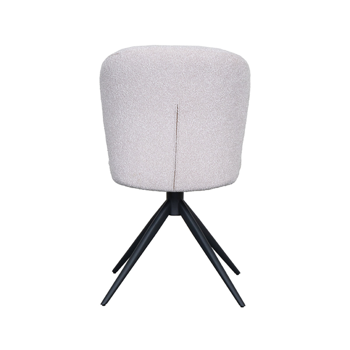 LABEL51 Eetkamerstoelen Kimo - Naturel - Boucle - Zwart Metalen Frame