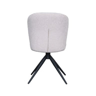LABEL51 Eetkamerstoelen Kimo - Naturel - Boucle - Zwart Metalen Frame