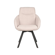 LABEL51 Eetkamerstoelen Beauty - Naturel - Boucle - Zwart Metalen Frame