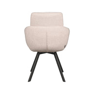 LABEL51 Eetkamerstoelen Beauty - Naturel - Boucle - Zwart Metalen Frame