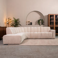 LABEL51 Hoekbanken Vitoro - Naturel - Chenille - Hoekbank Links