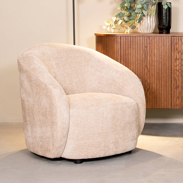 LABEL51 Fauteuils Alby - Naturel - Chenille - 1-Zits