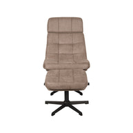 LABEL51 Fauteuils Alvar - Taupe - Kunstleder - Incl. Hocker